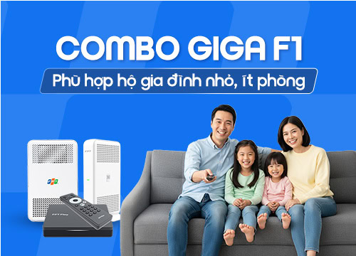 Combo Giga F1 FPT: Internet 300Mbps + 02 Thiết Bị Wifi &amp; Box TV 4K