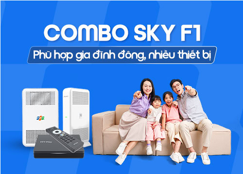 Combo Sky F1 FPT: Internet 1Gbps + 02 Thiết Bị Wifi &amp; Box TV 4K