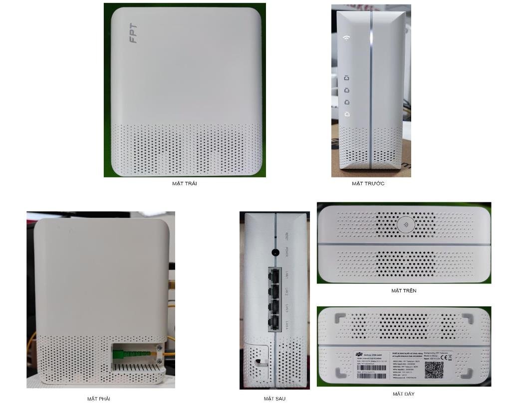 ONT FPT AC1000HI AX3000HI hình ảnh 6 mặt trái phải trước sau trên đáy nhãn thông tin