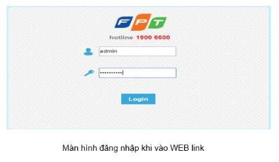 Màn hình đăng nhập WebGUI AC1000HI AX3000HI FPT Telecom tại 192.168.1.1 admin Login