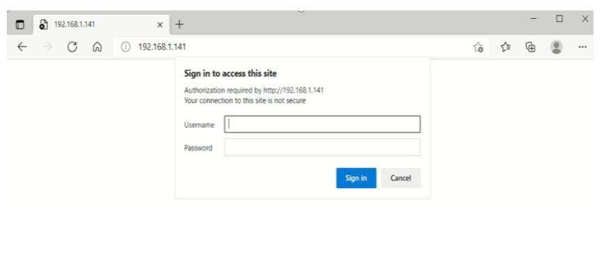 Màn hình đăng nhập portal AC1200C Sign in to access this site username password