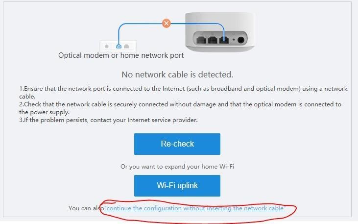 Màn hình đăng nhập AC1200H tại 192.168.101.1 Re-check Wi-Fi uplink continue configuration