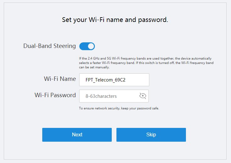 Cài đặt tên WiFi Wi-Fi Name và mật khẩu Wi-Fi Password trên AC1200H Dual-Band Steering