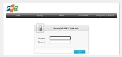Màn hình đăng nhập WebGUI Access Point AC1200Z tại địa chỉ 192.168.102.1 username admin