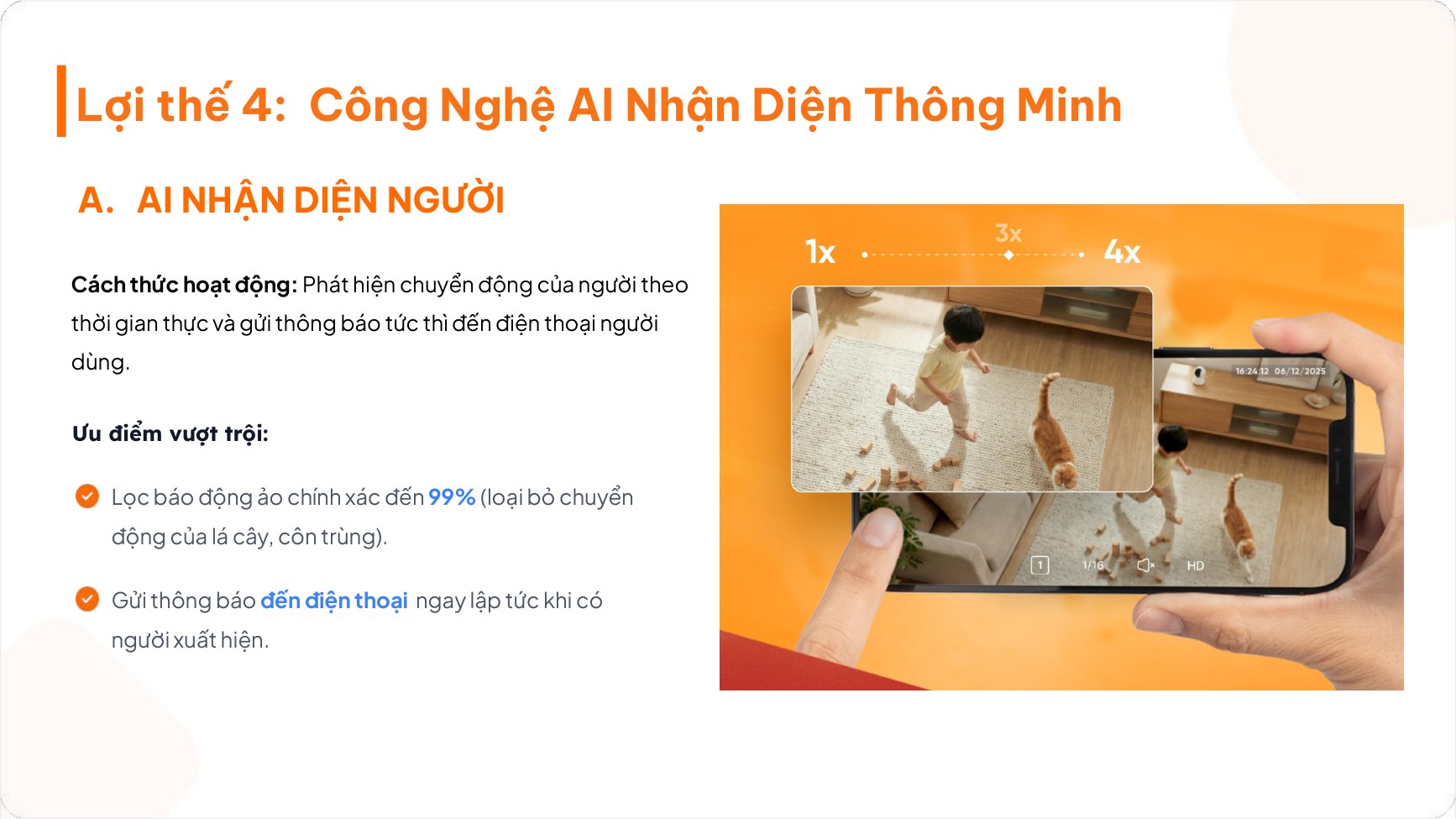 Tính năng AI nhận diện người của FPT Camera lọc báo động ảo chính xác đến 99%