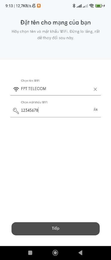 Đặt tên WiFi SSID và mật khẩu WiFi cho AX8000C trên app FPT 360 WiFi