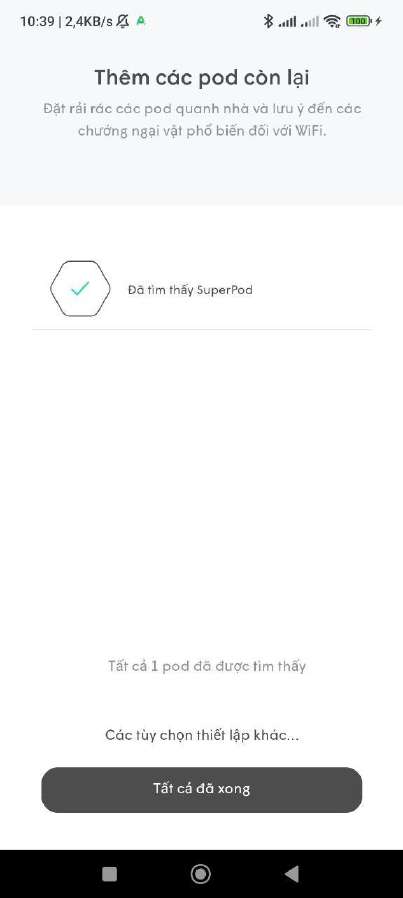 App FPT 360 WiFi tự động tìm thấy SuperPod AX8000C để thêm vào mạng Mesh