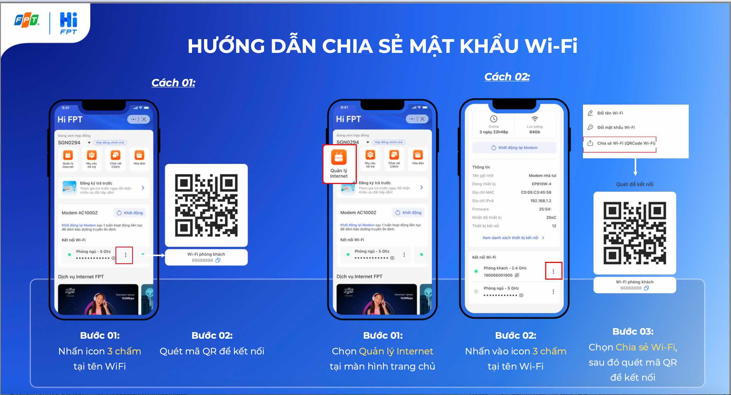 hướng dẫn chia sẽ mật khẩu wifi