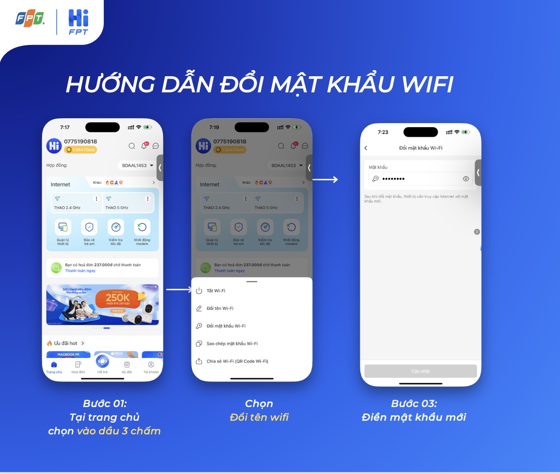 đổi mật khẩu trên hi fpt