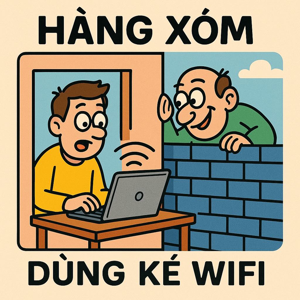 hàng xóm dùng ké wifi