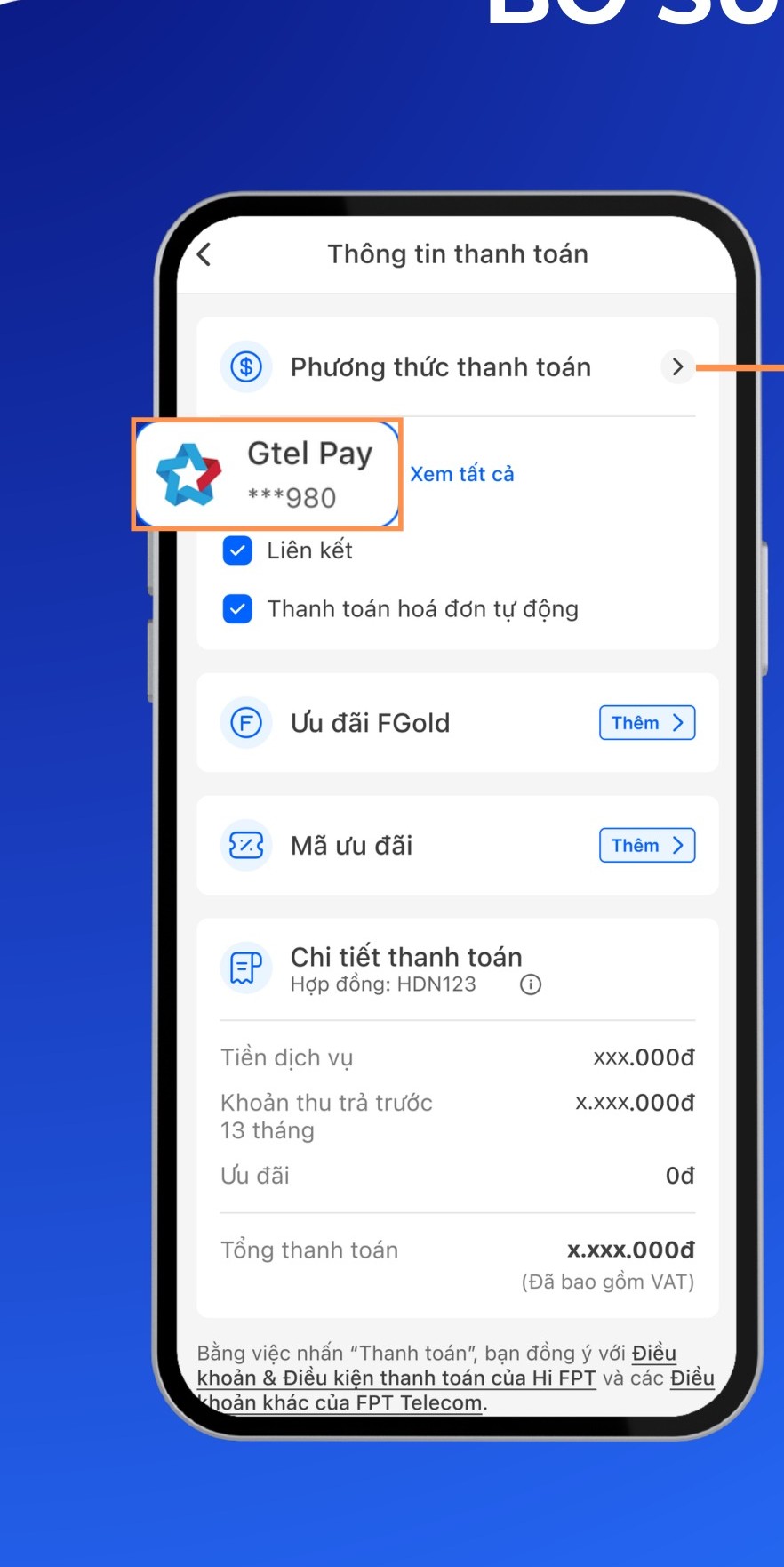 Màn hình đăng ký thanh toán tự động AutoPay trong app Hi FPT