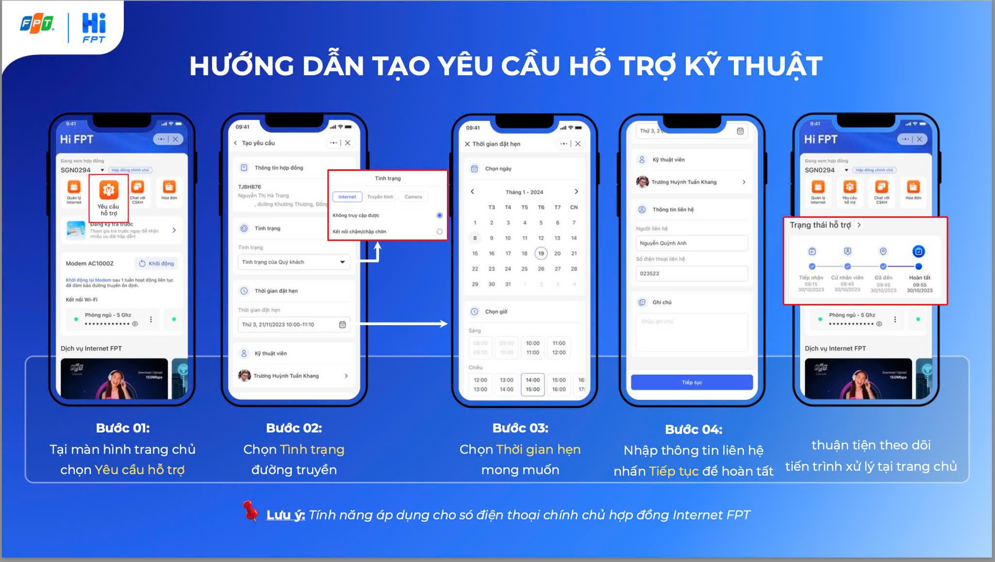fpt tạo yêu cầu hỗ trợ kỹ thuật