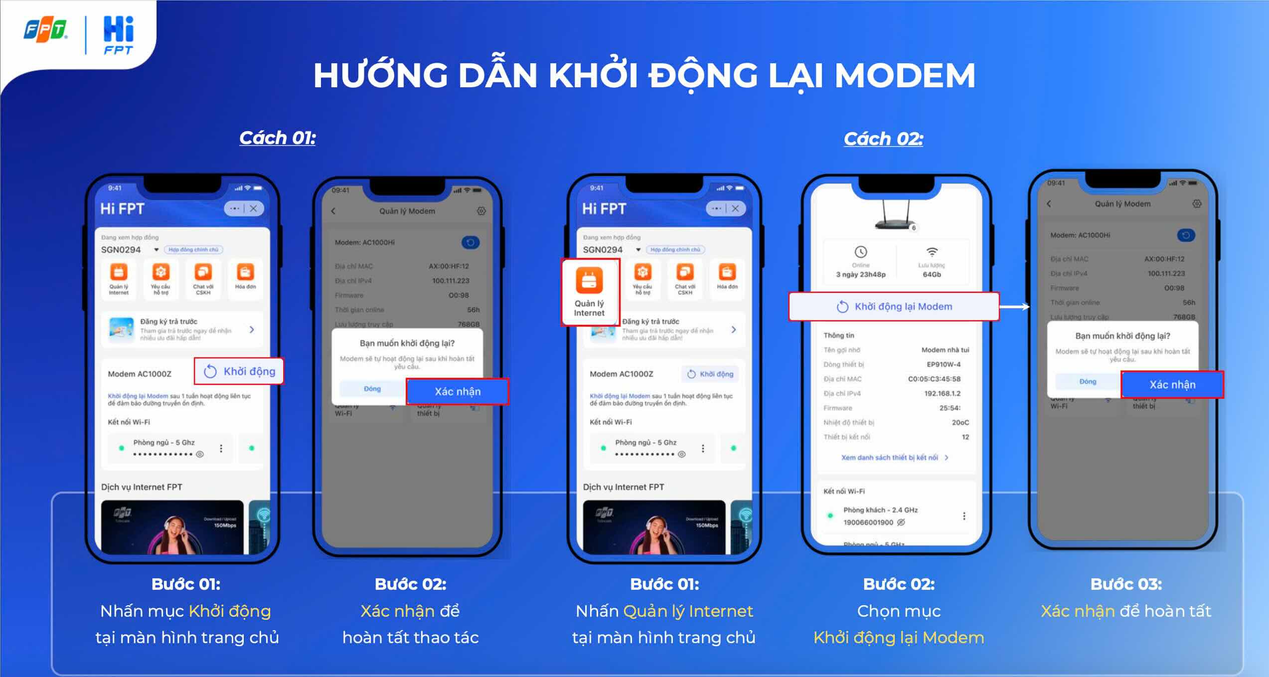 hướng dẫn khởi động lại modem fpt trên hi fpt
