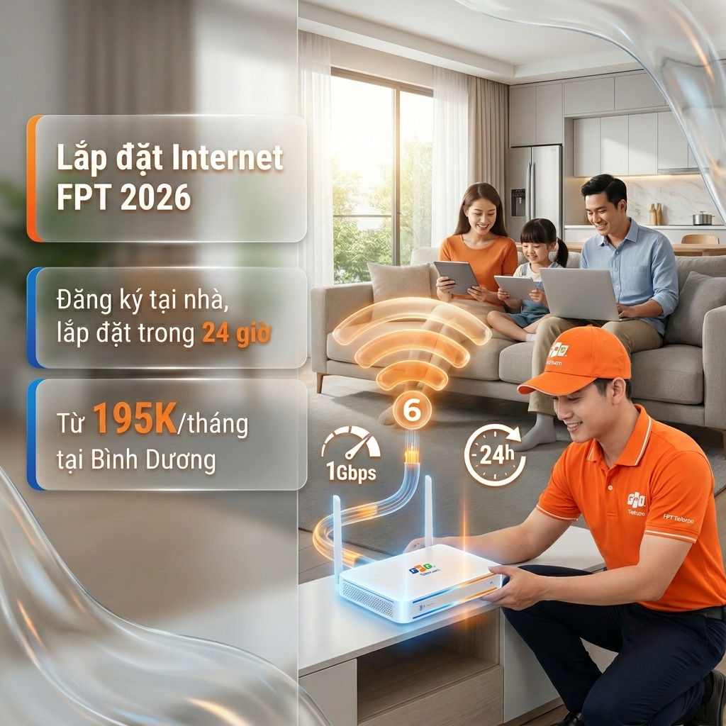 Lắp Mạng Internet FPT 2026 | Đăng Ký Tại Nhà, Lắp Trong 24h