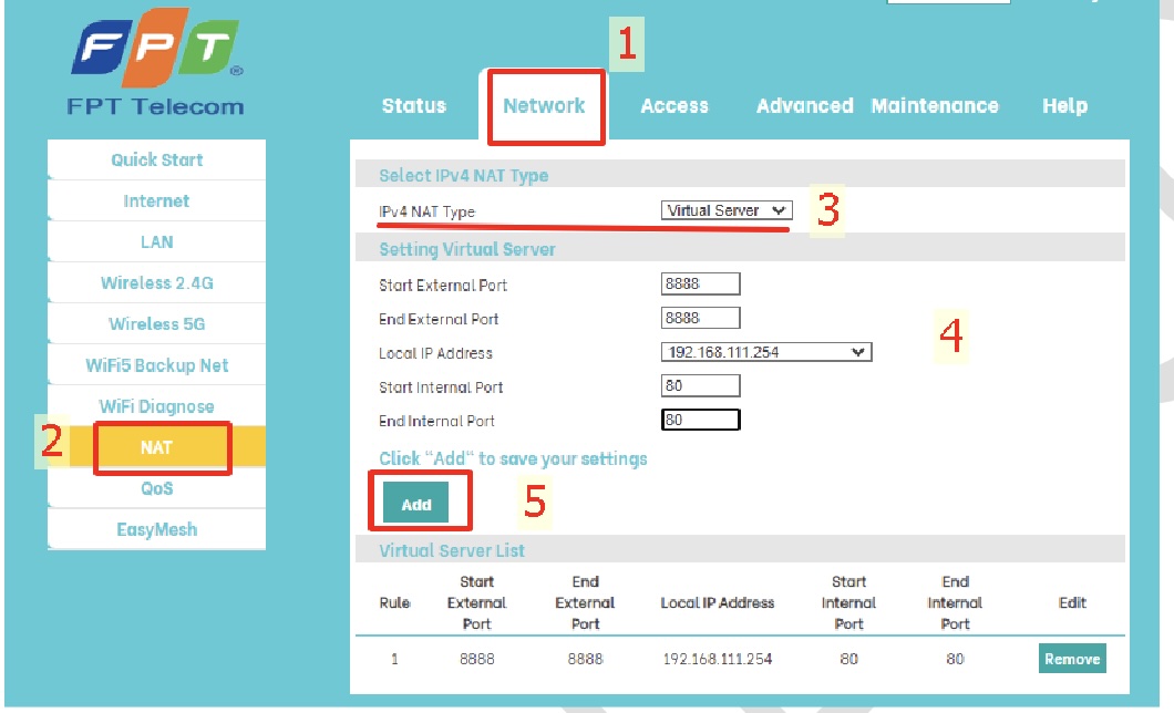 Cấu hình PORT FORWARDING ax3000hv2