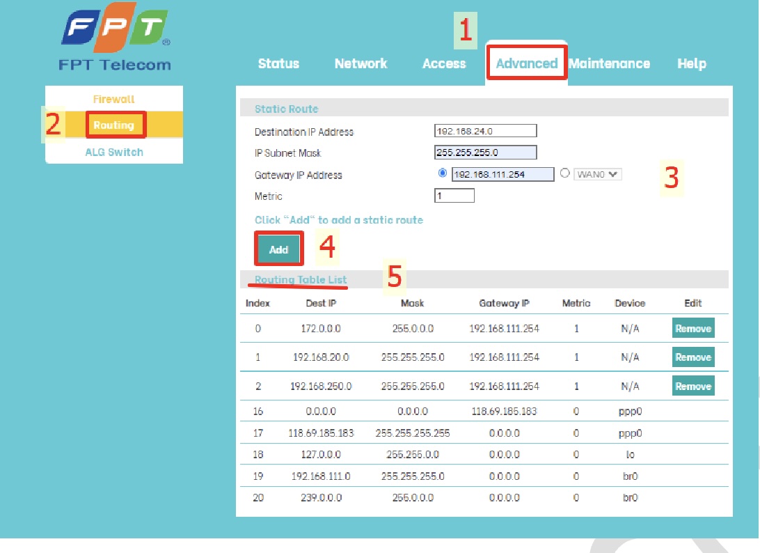 Cấu hình Static Route 