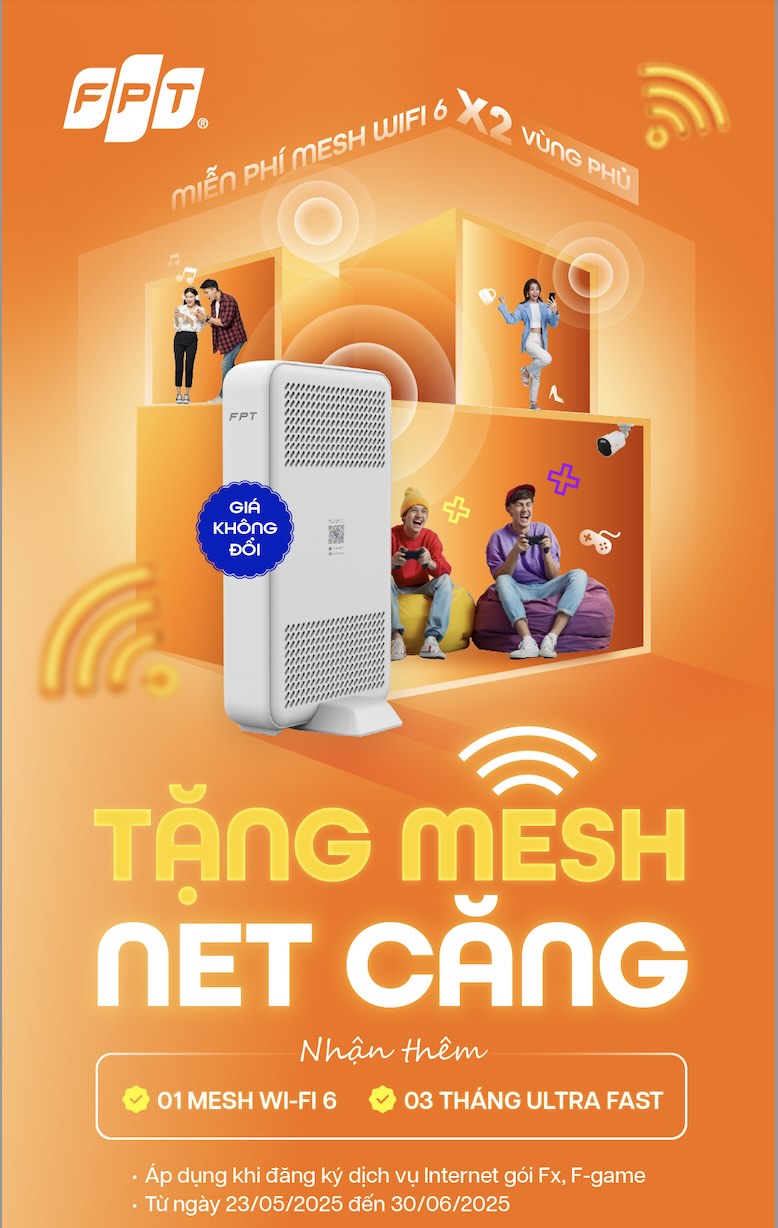 Tặng thêm mesh wifi 6