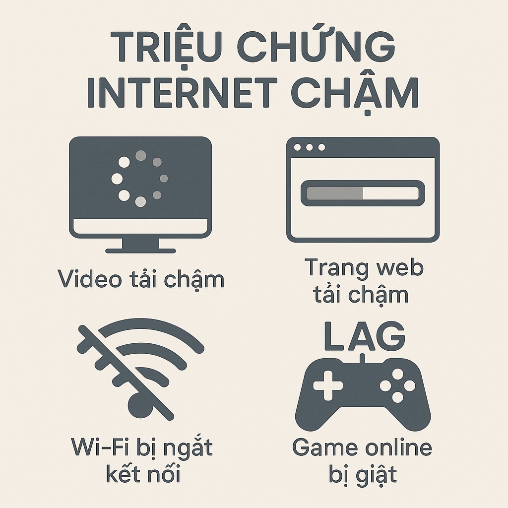 Hình minh họa tốc độ mạng FPT chậm, đường truyền Internet bị nghẽn băng thông