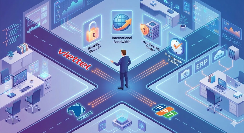 So Sánh Internet Doanh Nghiệp: FPT – Viettel – VNPT